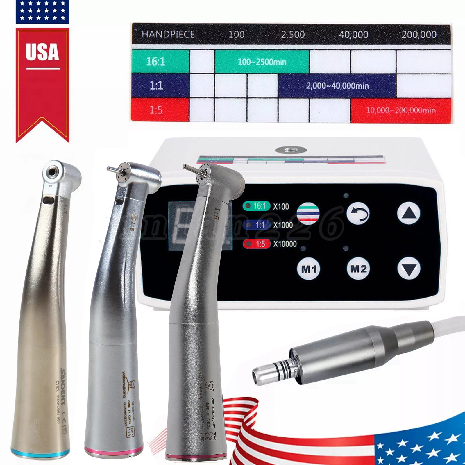 Dental Electric Motor System Clinical Micromotor 1:1 1:5 Handpiece