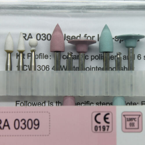 Dental Diamond Burs Cups Composite Polishing Kit RA 0309 For Low Speed Handpiece