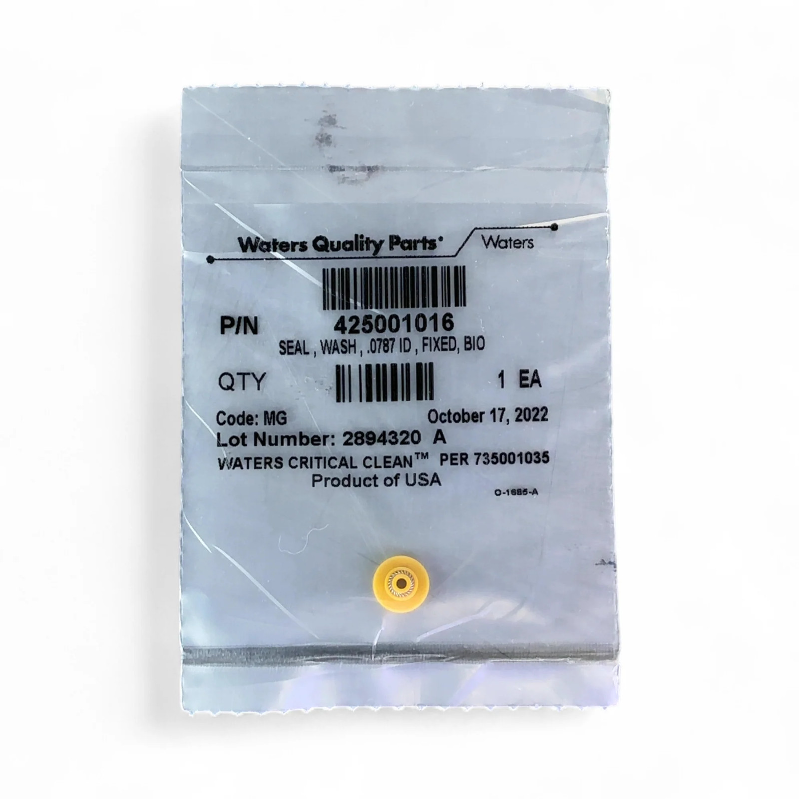 Waters 425001016 700009839 Wash Seal .0787 Fixed Bio .0787 ID Wash Seal NEW BO!