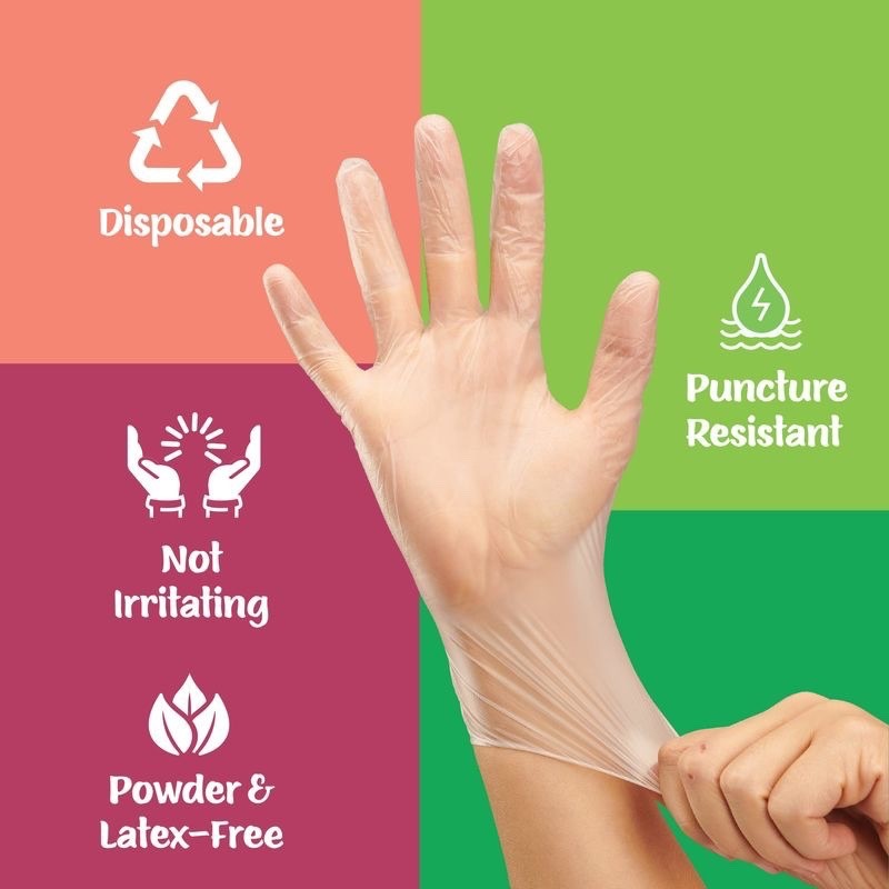 Disposable Vinyl Gloves XLarge 100/box Powder Free Latex Free Care Plus Lot of 2