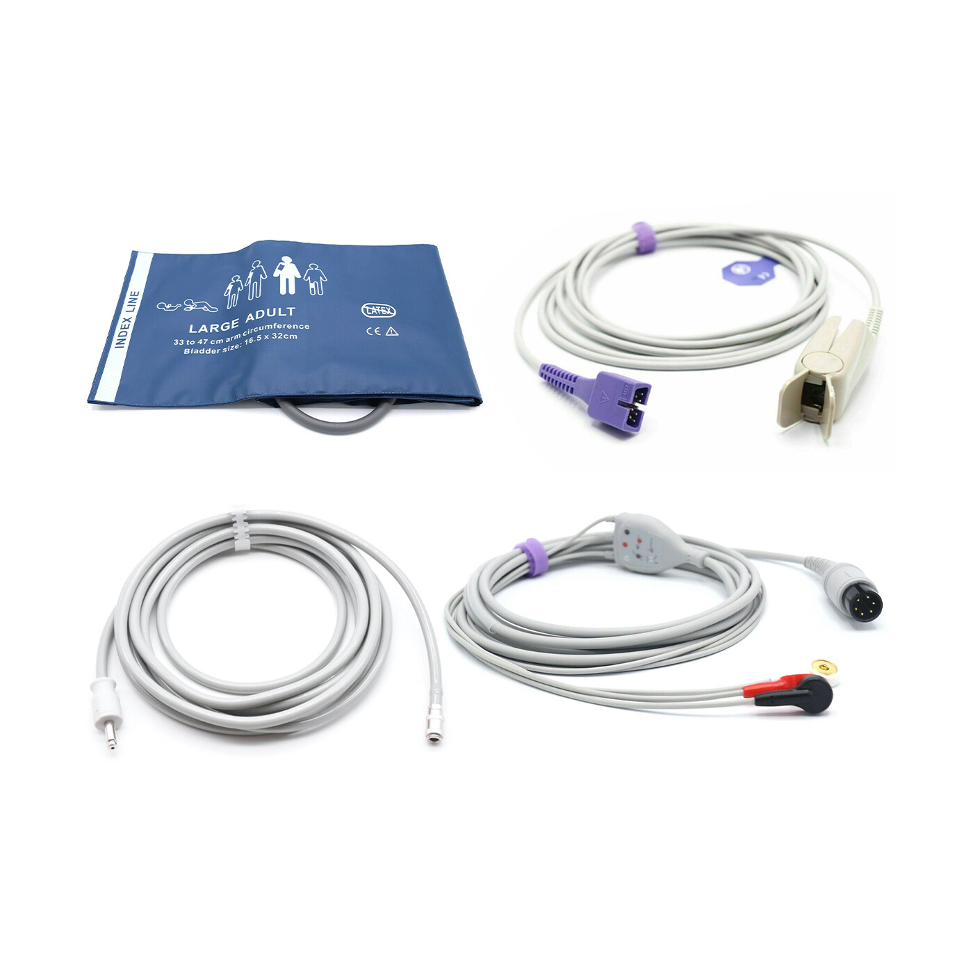 Philips Accessories Bundle – Cuff, Hose, SpO2 Nellcor Oximax, ECG -Ship Same Day