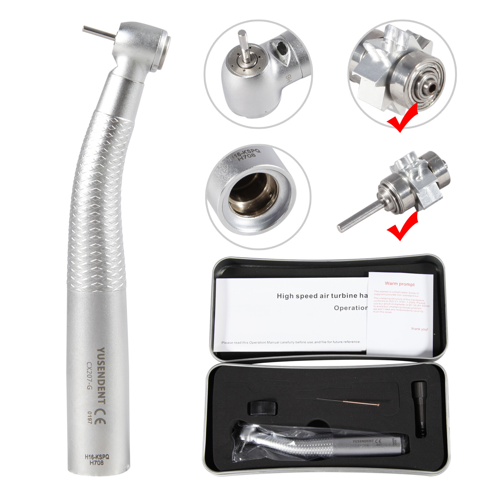 For KAVO/NSK/Sirona Coupler 6 H COXO Dental Fiber Optic Handpiece /Bulb LED po