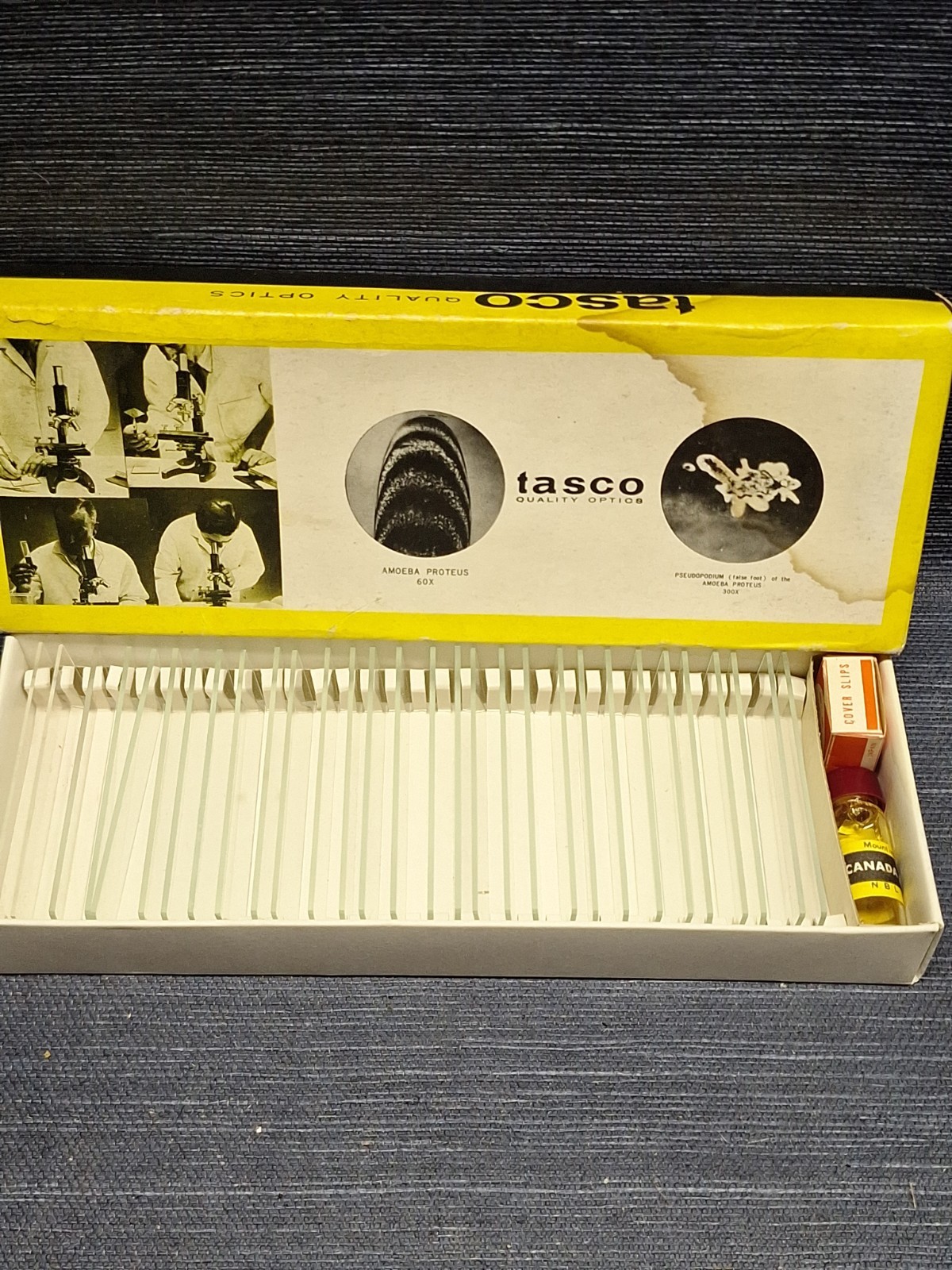 TASCO Quality Optics Glass Microscope Glass Slide Mounting Kit Japan In Box