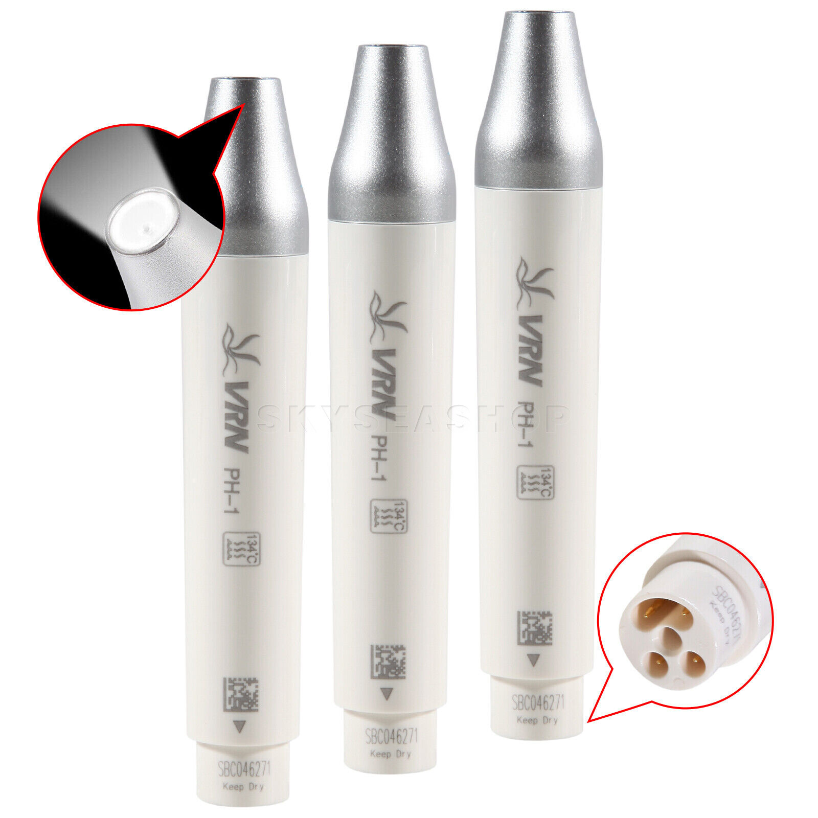 1-3 Pcs Dental VRN-A8 LED Ultrasonic Piezo Scaler PH-1 Handpiece detachable