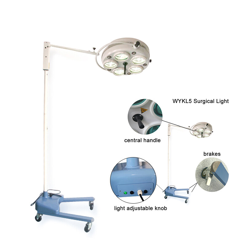 25W Surgical Operating Light Floor Standing Shadowless Dental Exam Halogen Light