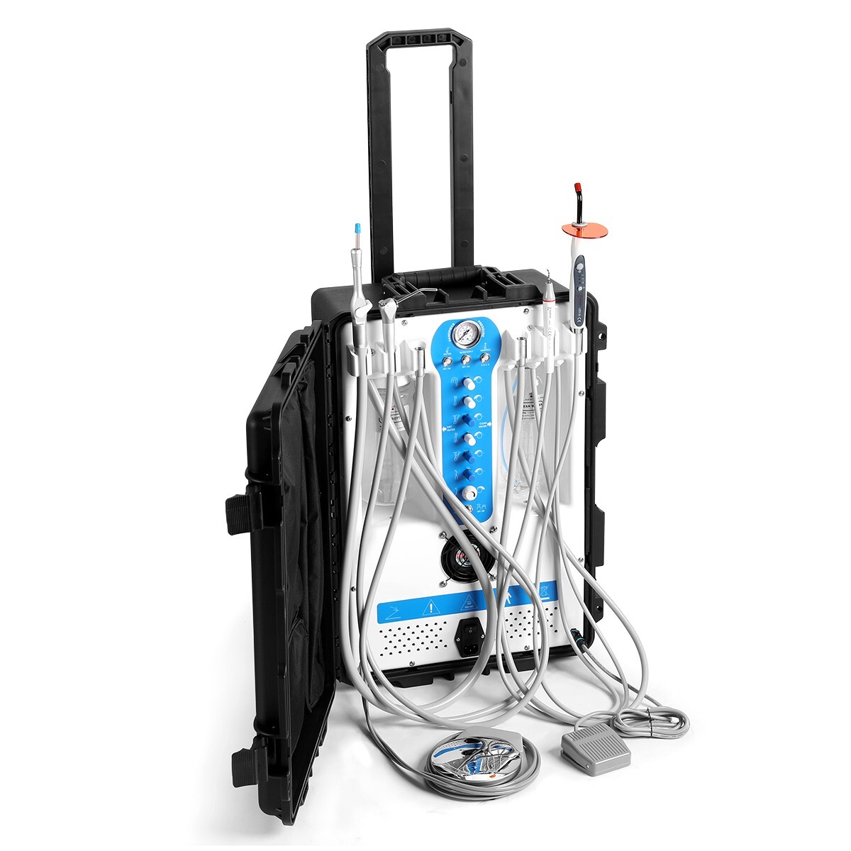 Unidad de entrega dental portatil móvil compresor de aire succión /silla Plegabe