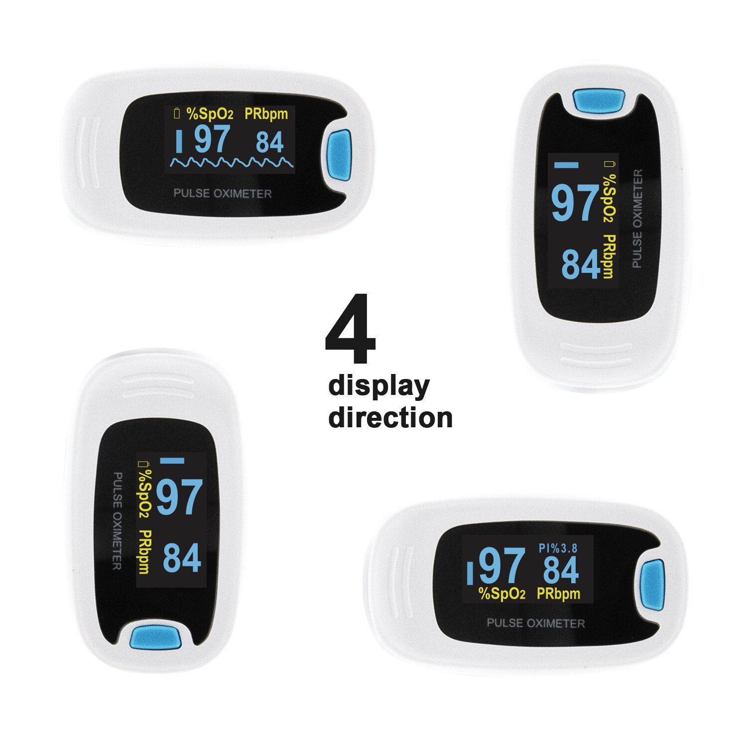USA Fingertip Pulse Oximeter SPO2 Pulse Rate Blood Oxgen Meter Battery+Bag+Pouch