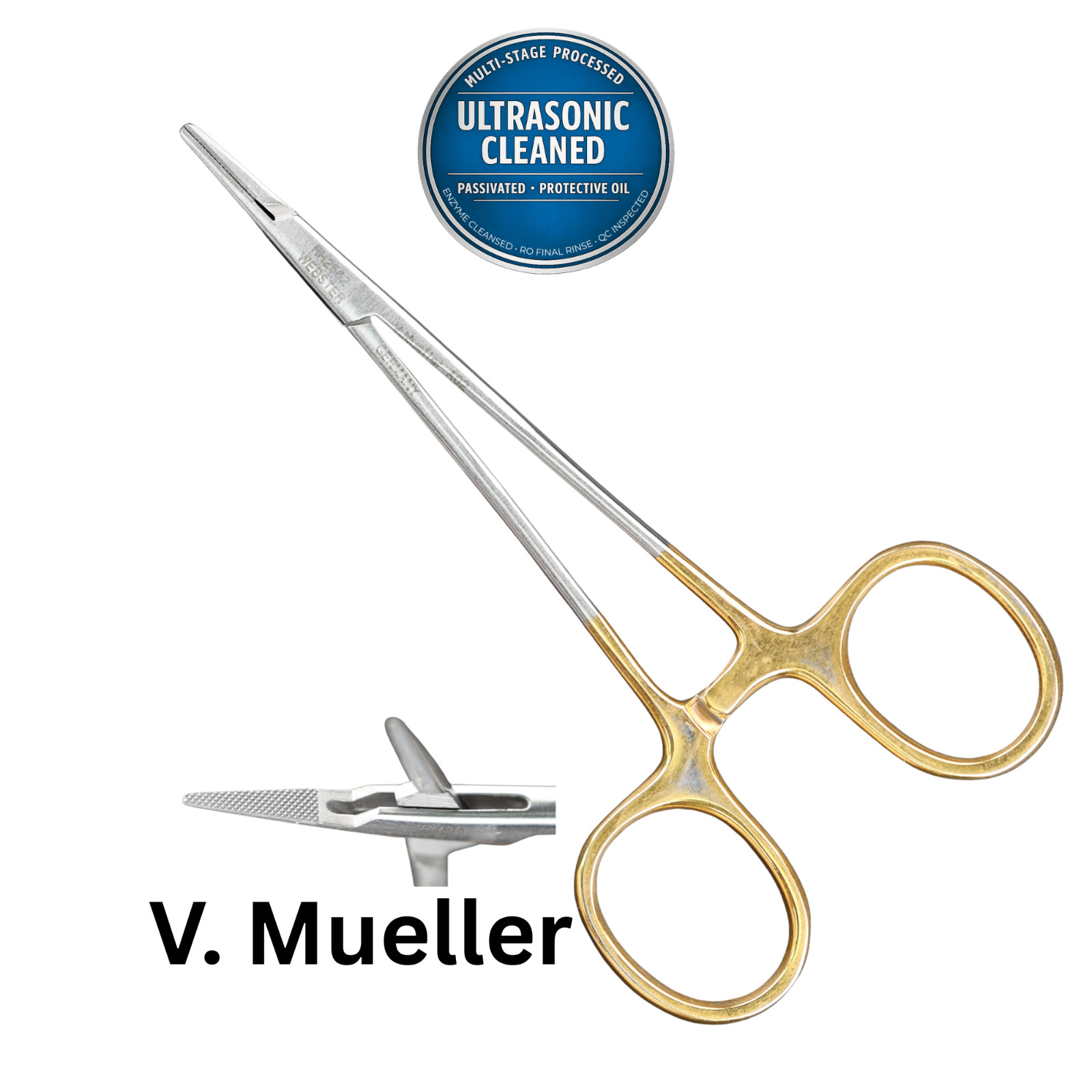 V Mueller RH2562 Webster Needle Holder, Str, Serr, TC, 4-3/4in