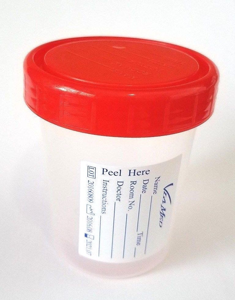 Urine Collection Container Sterile Sample Specimen Bottle Cup 120 ML, 12 Pcs