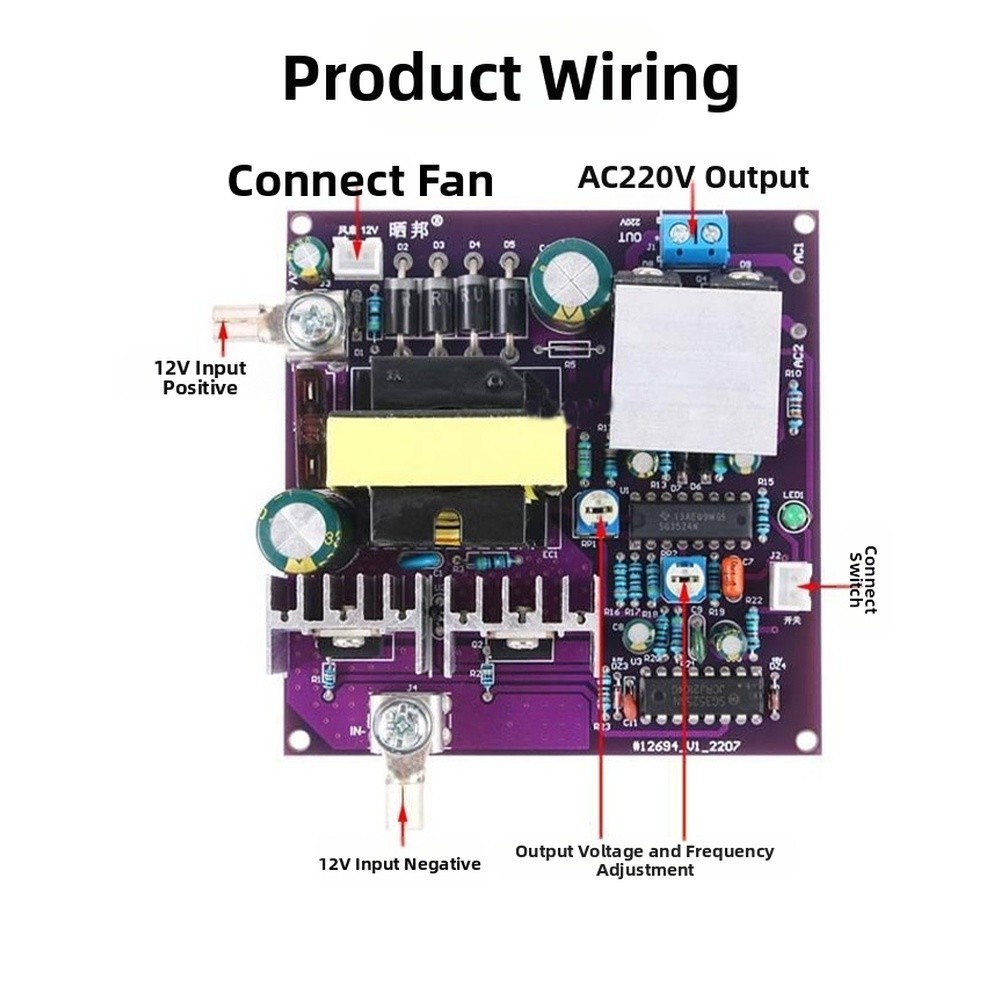 Modified Sine Wave Inverter 300W 12V Input to 220V AC Output Converter