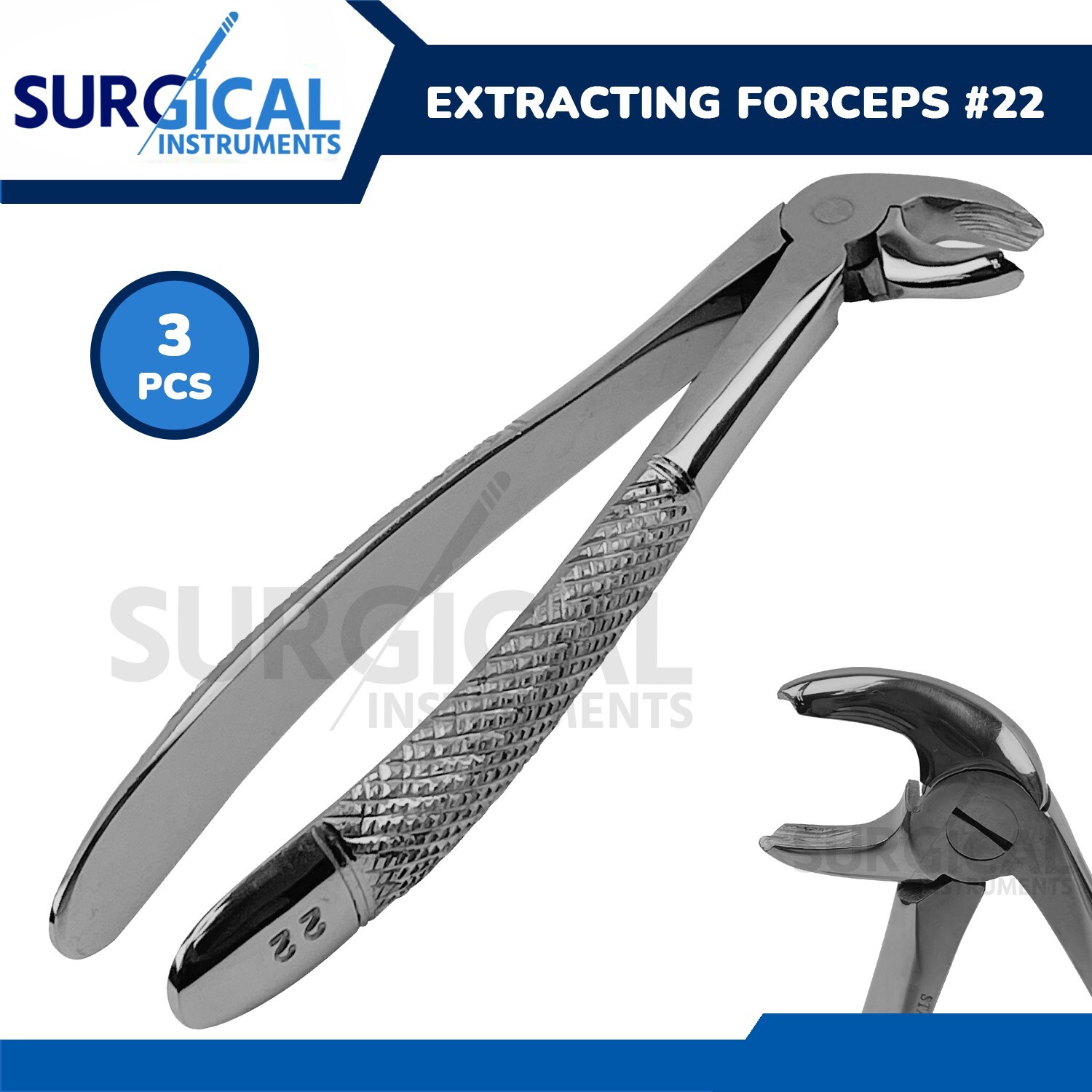 3 Pieces Pedo Extracting Forceps Dental Surgical Instruments #22 German Grade