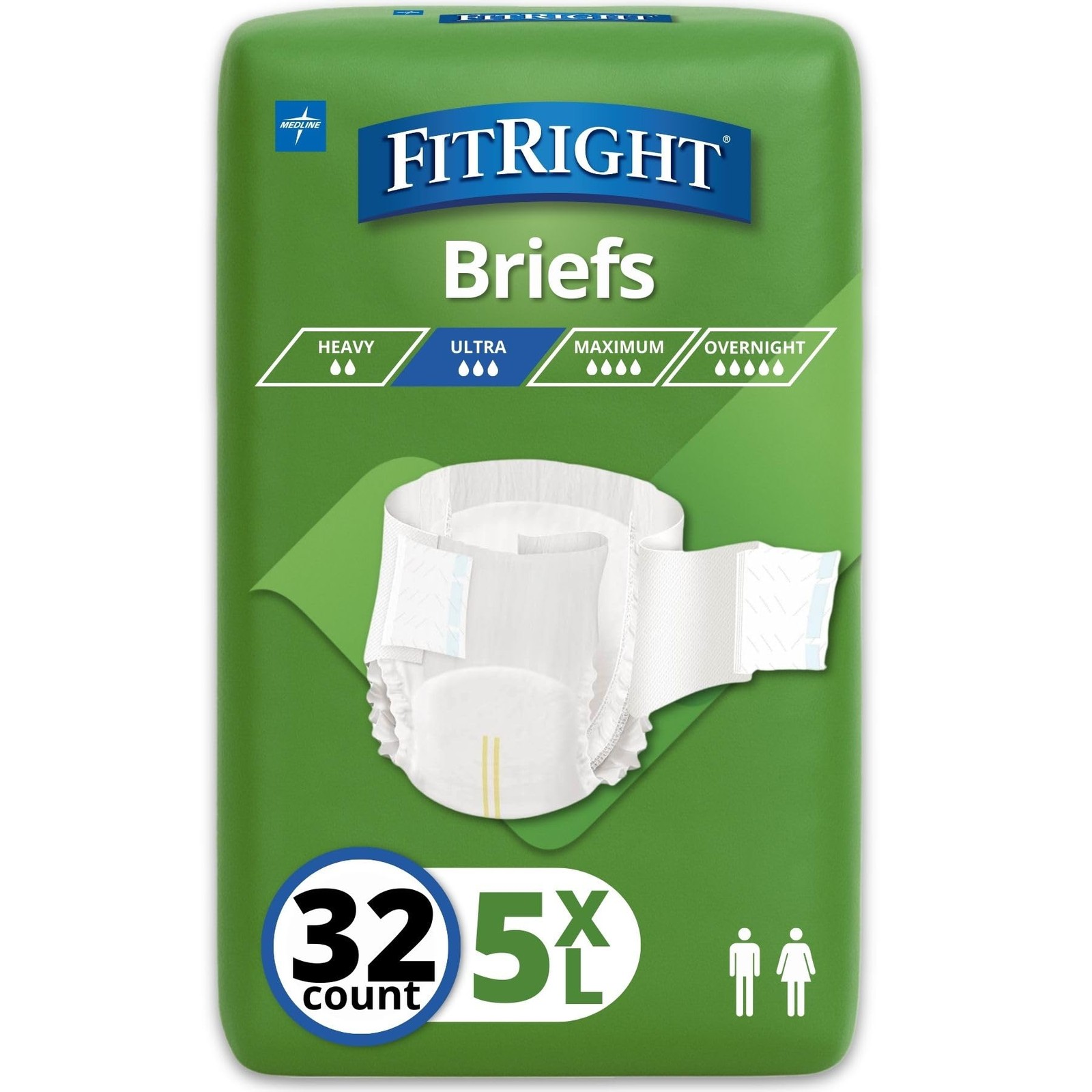 Fitright Bariatric Adult Diapers Ultra Heavy Absorbency 5Xl Waist Size