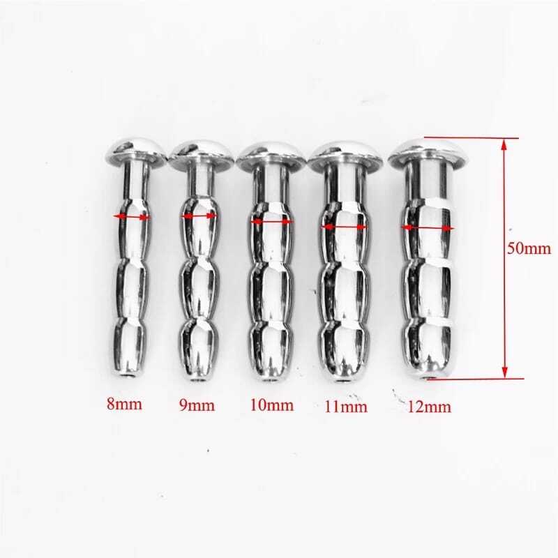 Male Stainless Steel Urethral Dilator Through-hole Urethral Sound Penis Plug NEW