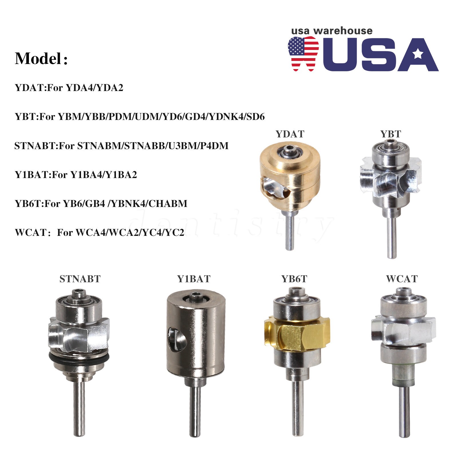 Dental Turbine Cartridge Rotor Fit NSK YBM YDA4 WCA4 High Speed Handpiece