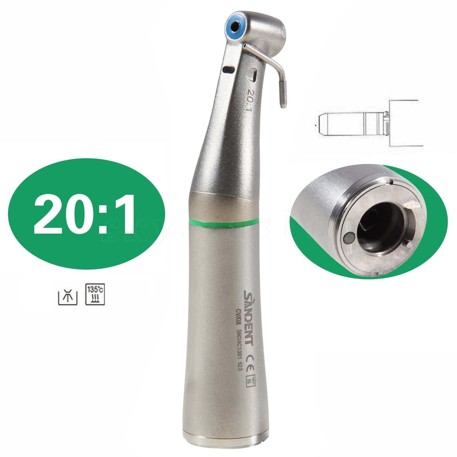 Dental Ti-Max 20:1 Fiber Optic Implant Contra Angle Handpiece SG20L/SG20 Fit NSK