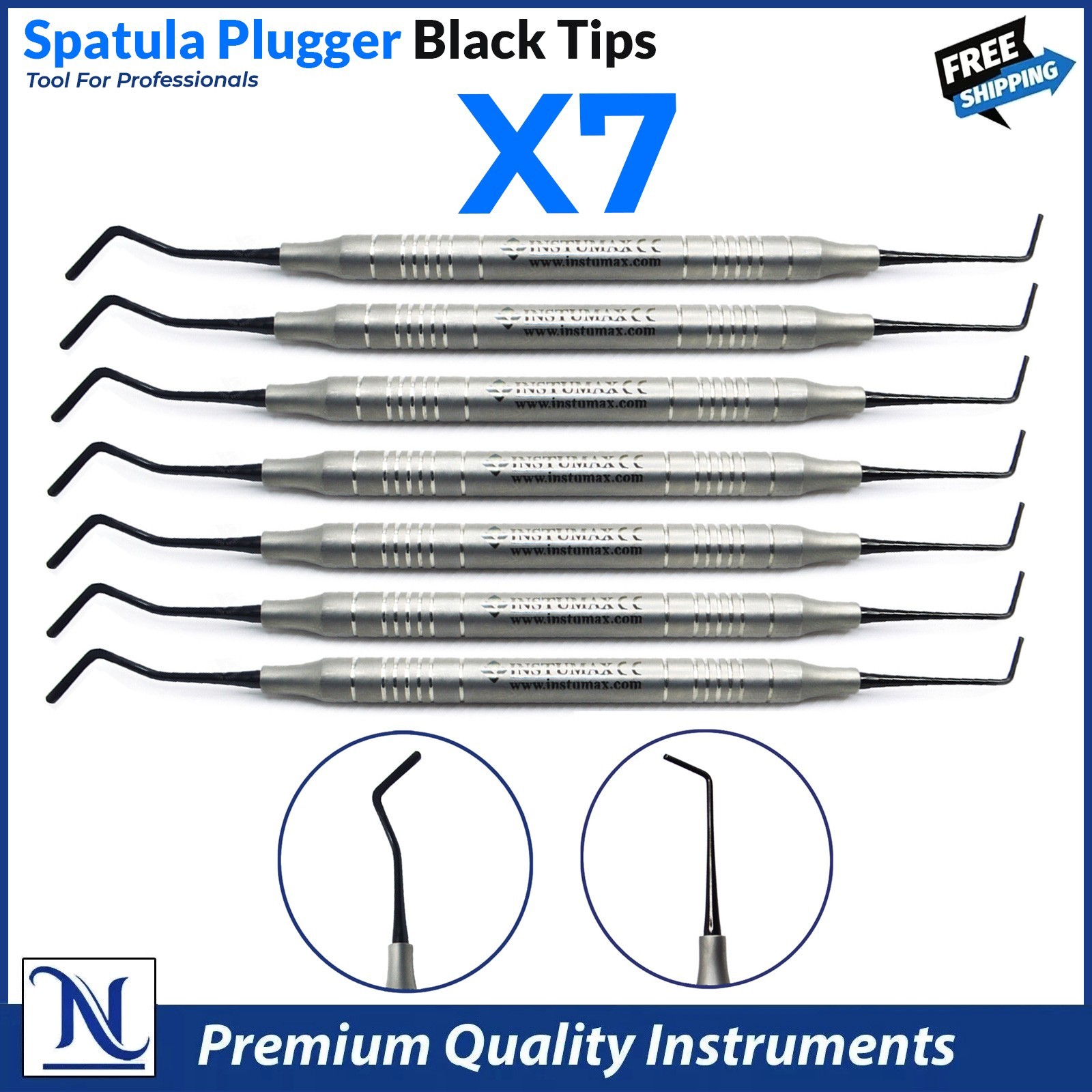 X7 Dental Composite Filling Instruments Spatula & Plugger Black Color Tips