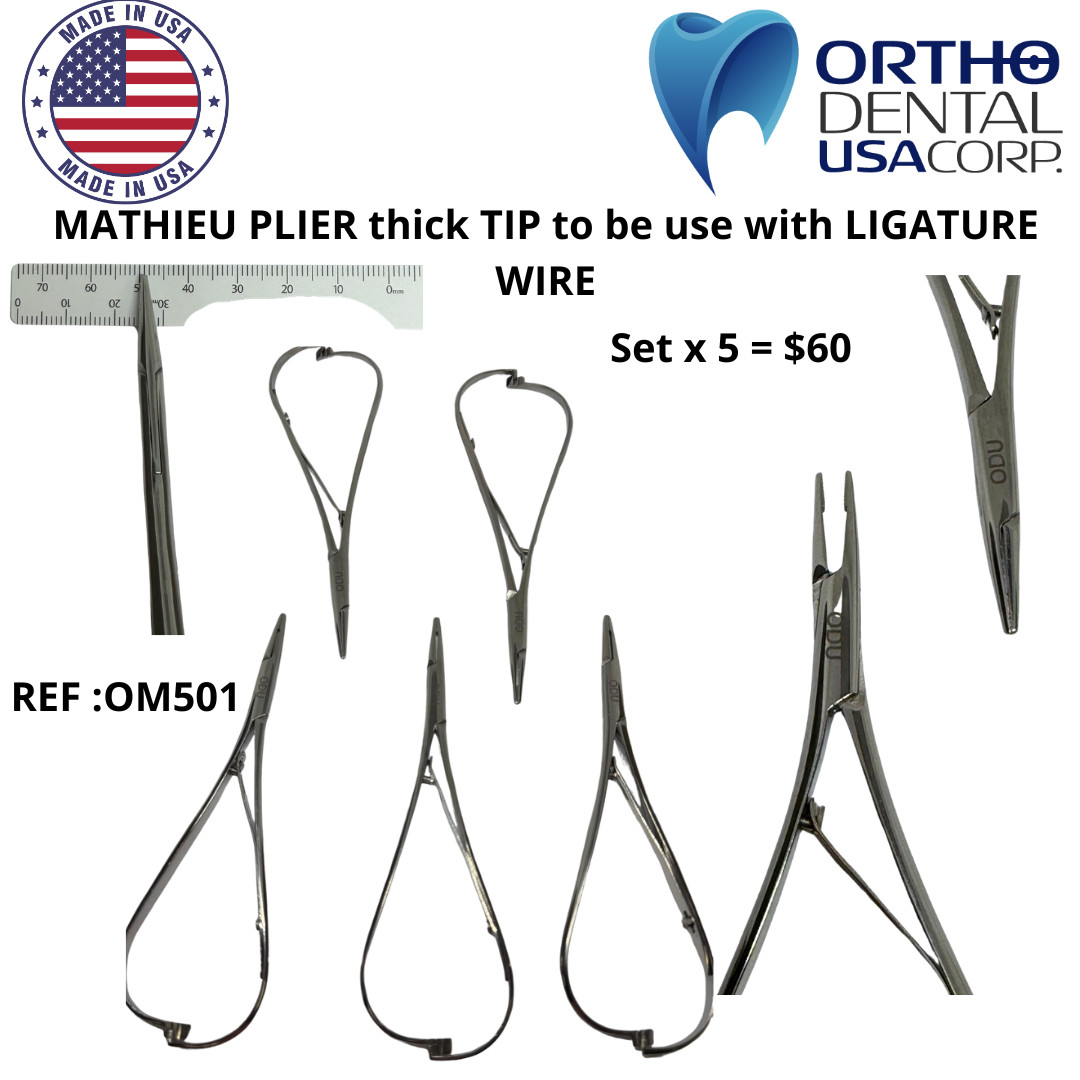 Set x 5 MATHIEU PLIER thick TIP to be use with LIGATURE WIRE ODU