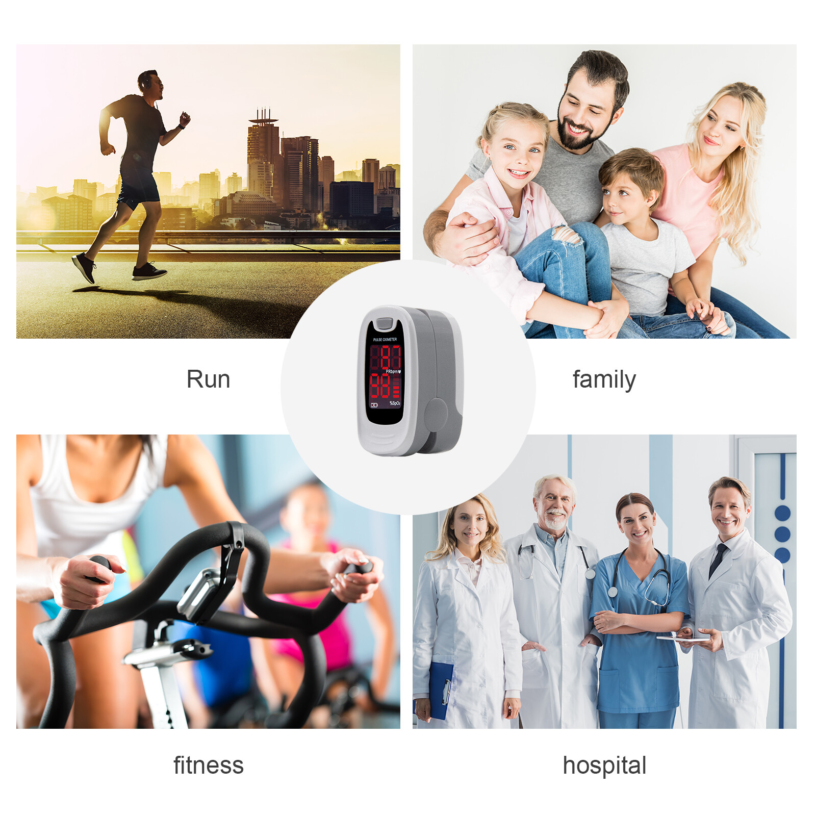 CONTEC CMS50M Pulse Oximeter Blood Oxygen SpO2 and PR value through the finger