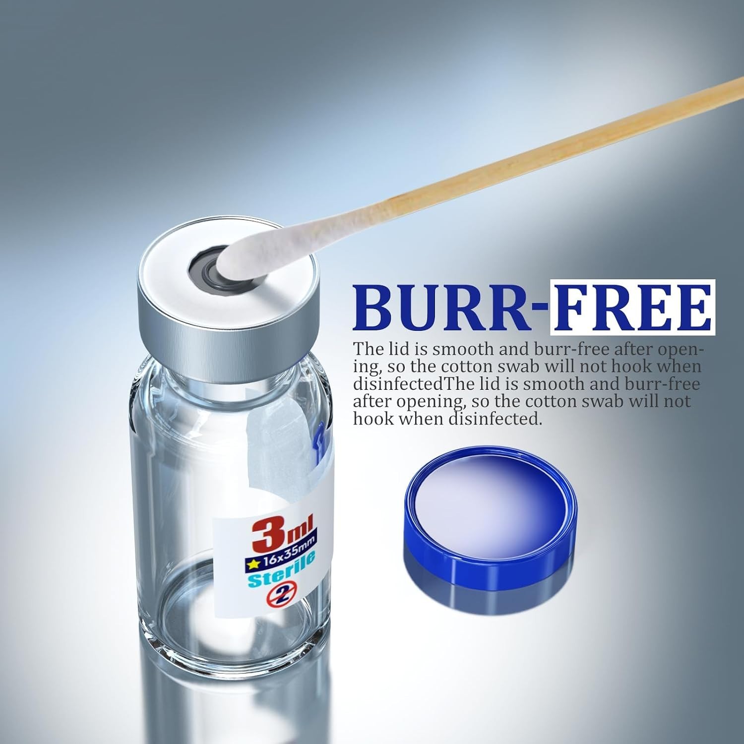 Sterile Glass Vials 3ml with Injection Port Flip Cap 10pcs Medical Vial