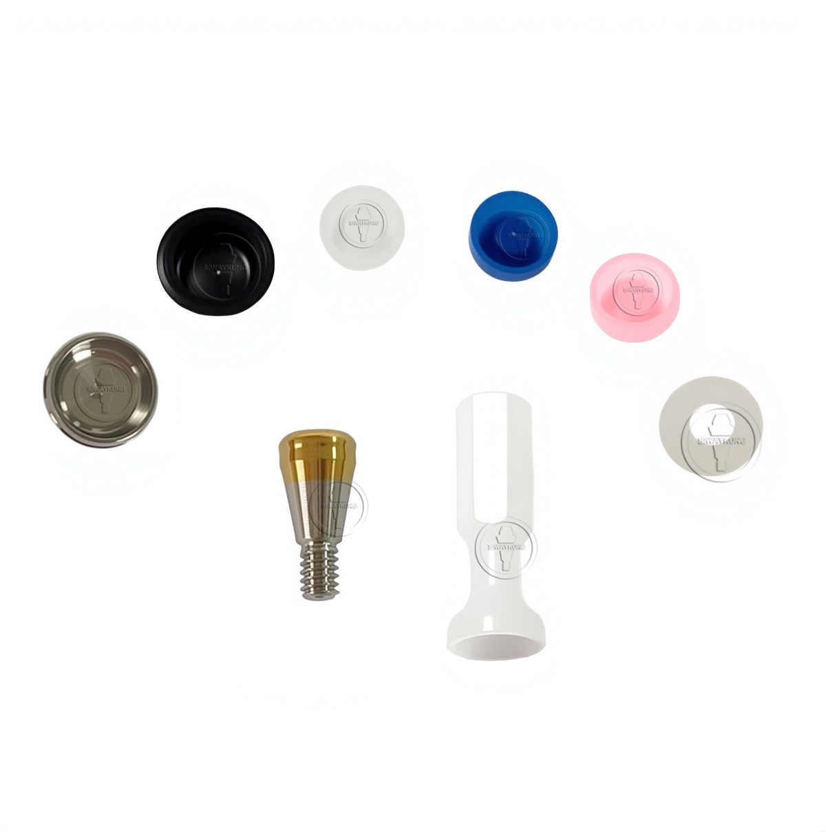 Locator abutment full set Male caps kit fit to Dentis platform D3.8 GH1-6
