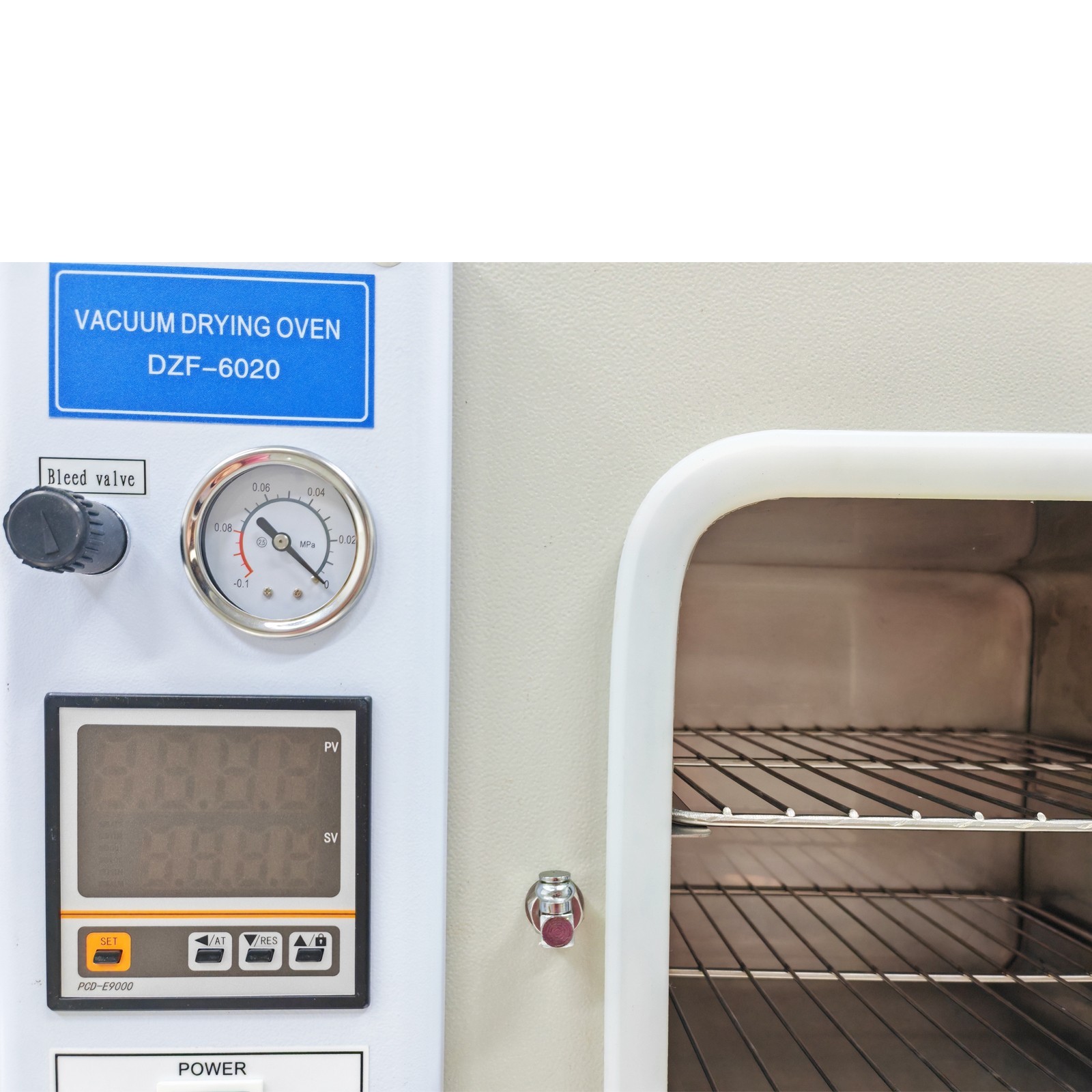 110V 0.9Cu ft Vacuum Drying Oven Lab Heating Chamber 2 Shelves 122-482 F° 1KW