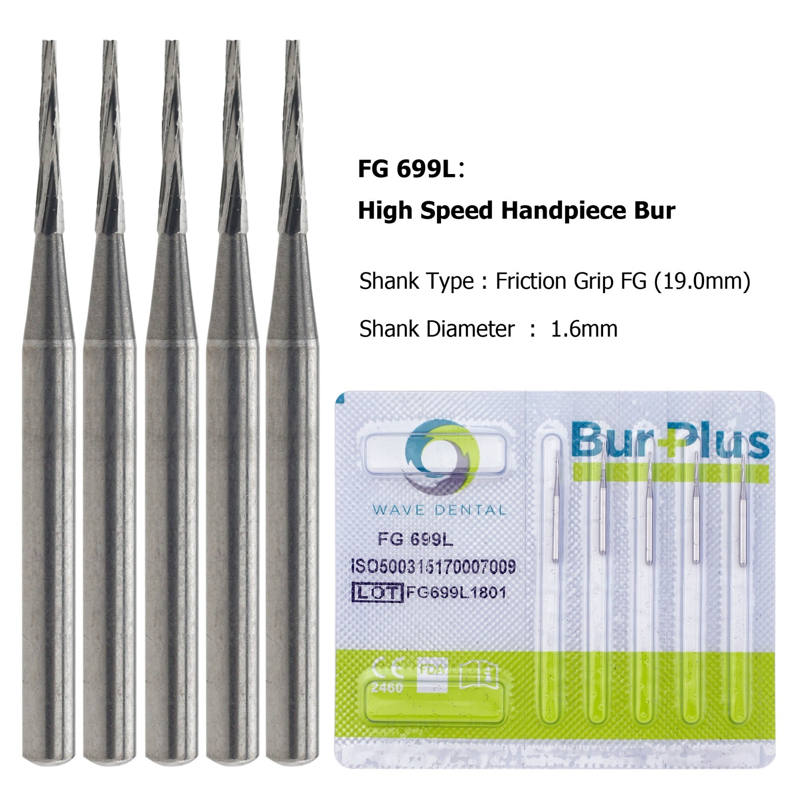 Wave Dental Carbide Burs FG 8 2 4 6 1/4 1/2 Round 330 557 556 245 Friction Grip