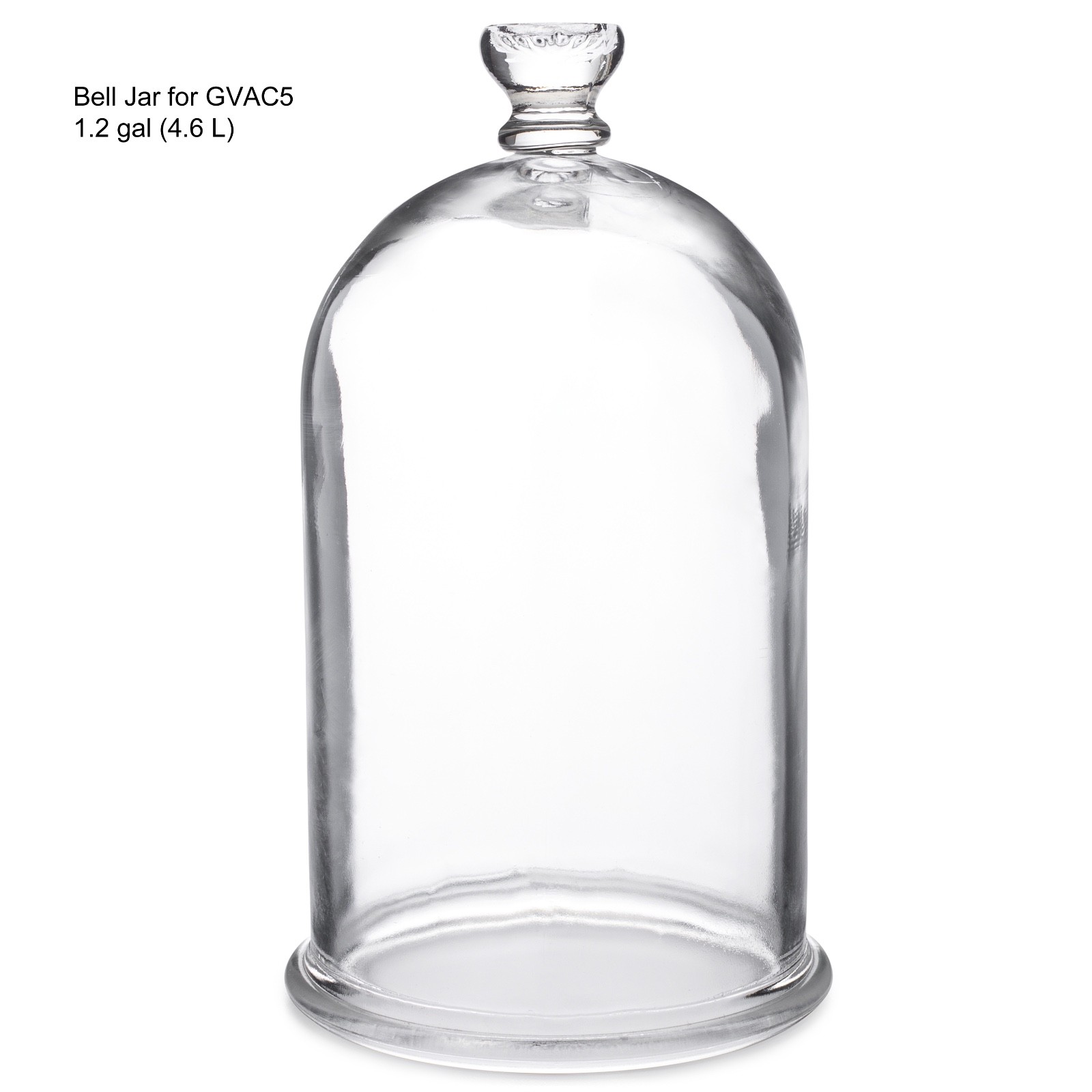 Vacuum Bell Jar (3F272), 1.2 gal, Molded, Thick Walled,  Annealed Flint Glass
