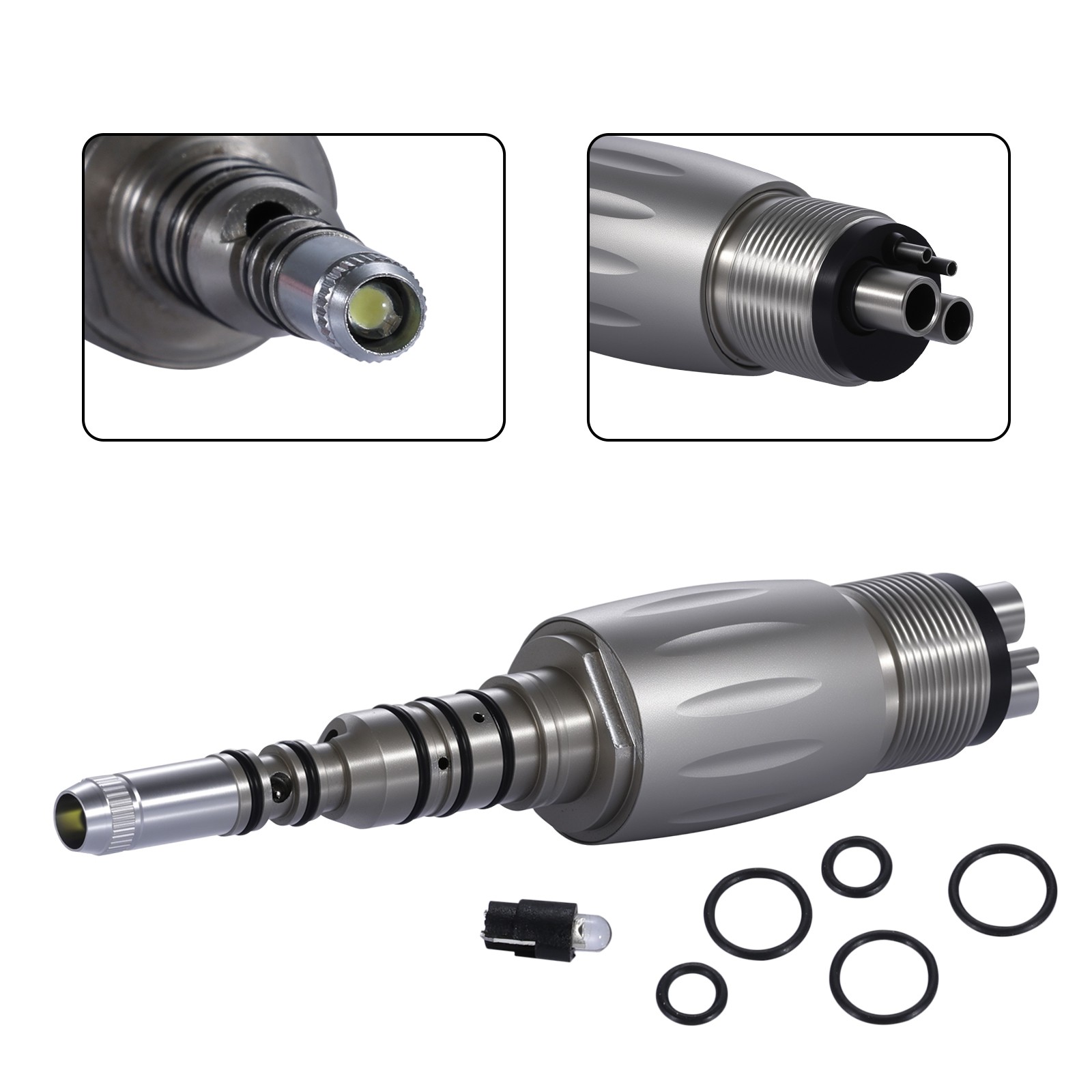 YD6 Torque Dental Fiber Optic Handpiece LED Turbine 4H Quick Coupler NEW