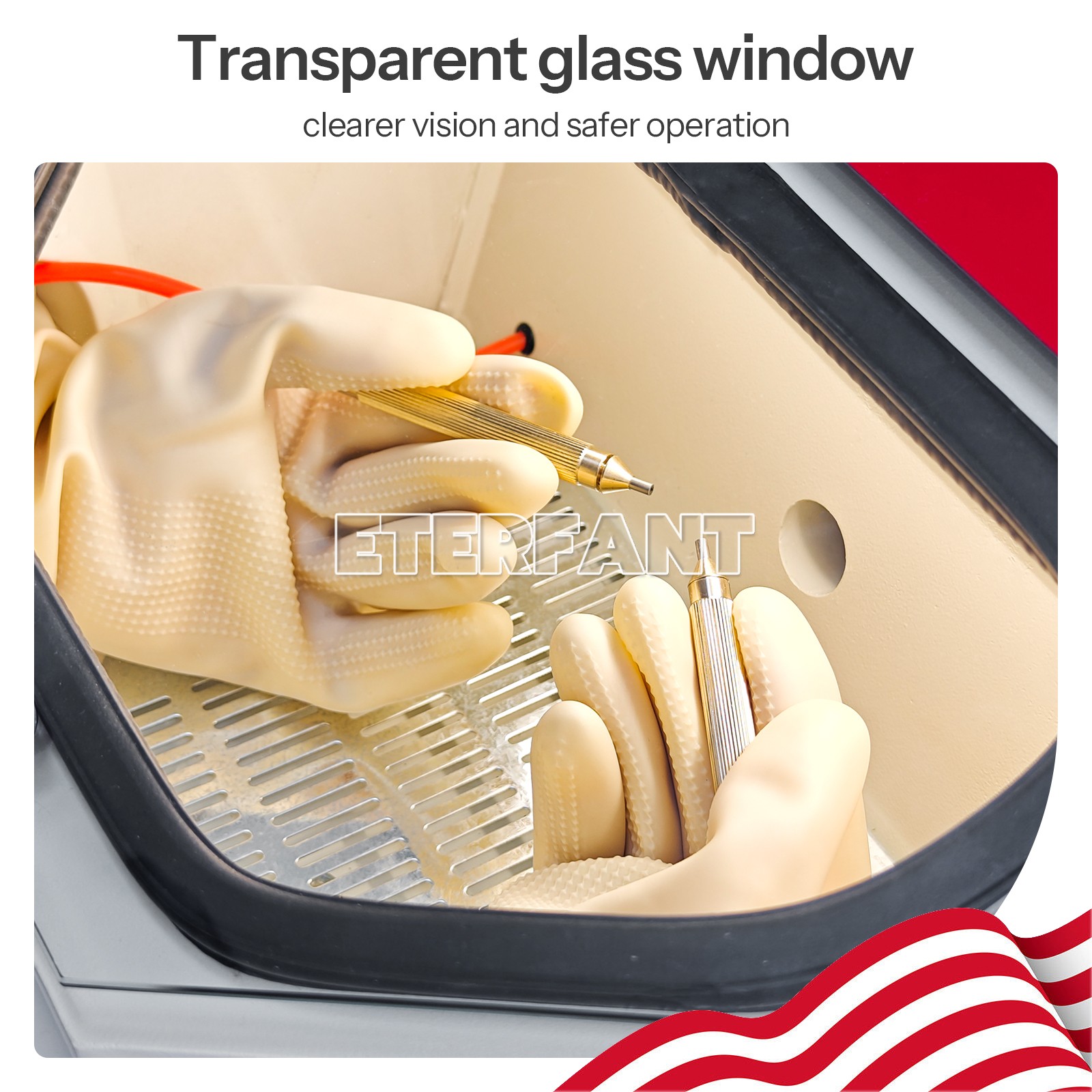 Dental Lab Twin Pen Sandblaster with Dust Collection /Dust-Free Grinding Machine