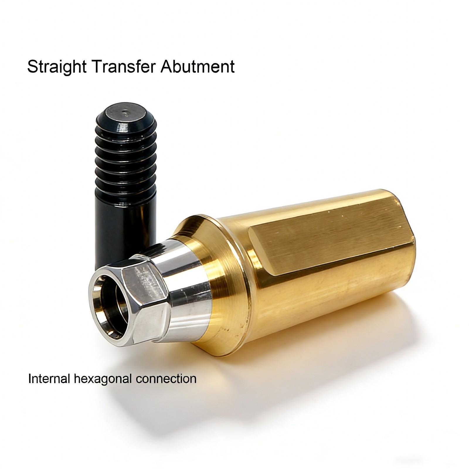 Dental Regular Mini Straight Abutment Hex Cemented W/Central screws fit Hiossen