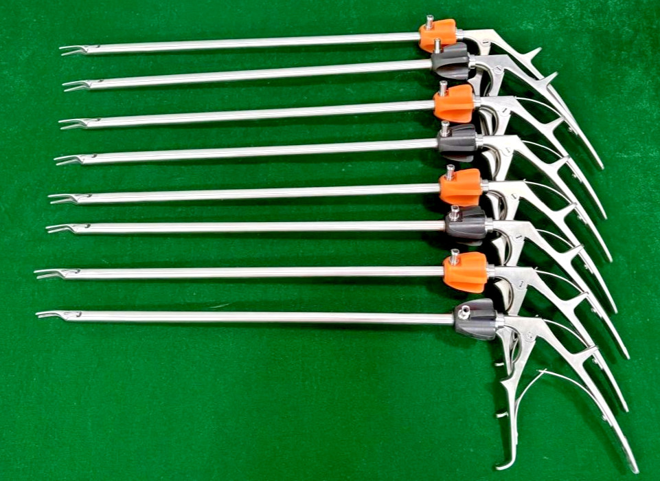 8pc Laparoscopic Clip Applicator LT300/ LT400 Single Action 10mmx330mm Reusable