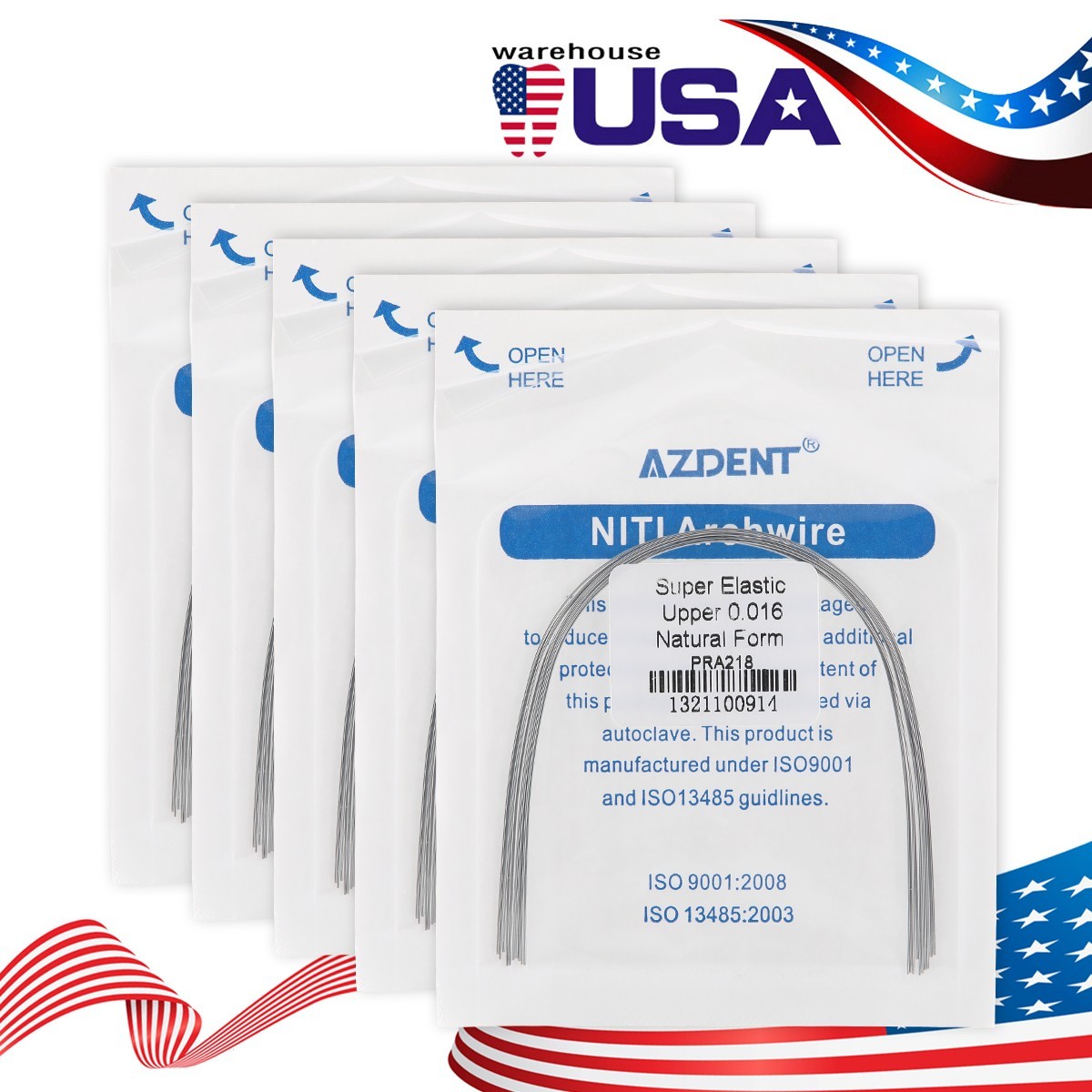 AZDENT Dental Orthodontic Round Arch Wire Oval Form Oval Round Stainless Steel