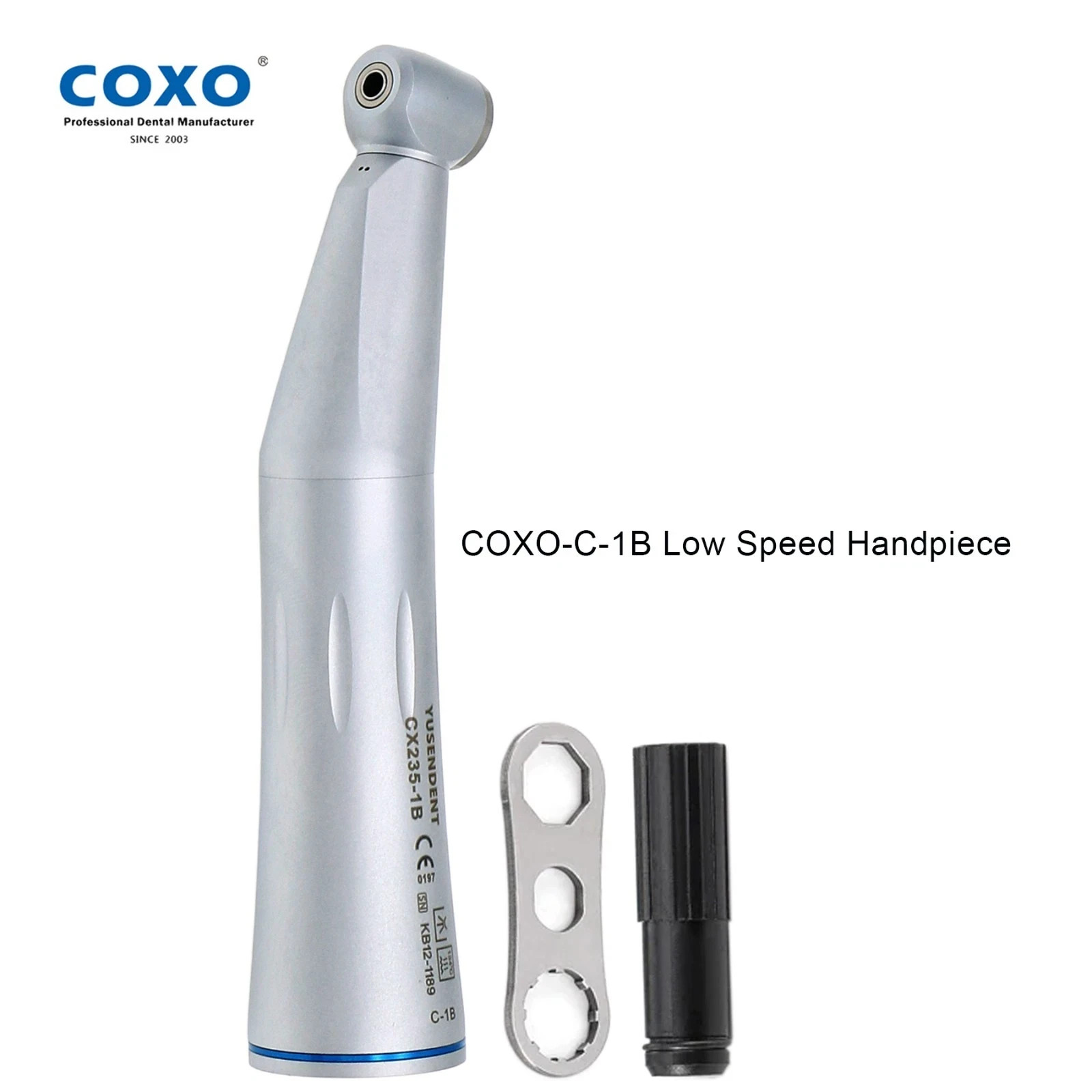 COXO Dental Fiber Optic Low Speed Handpiece Straight Contra Angle 4/6 Hole Motor