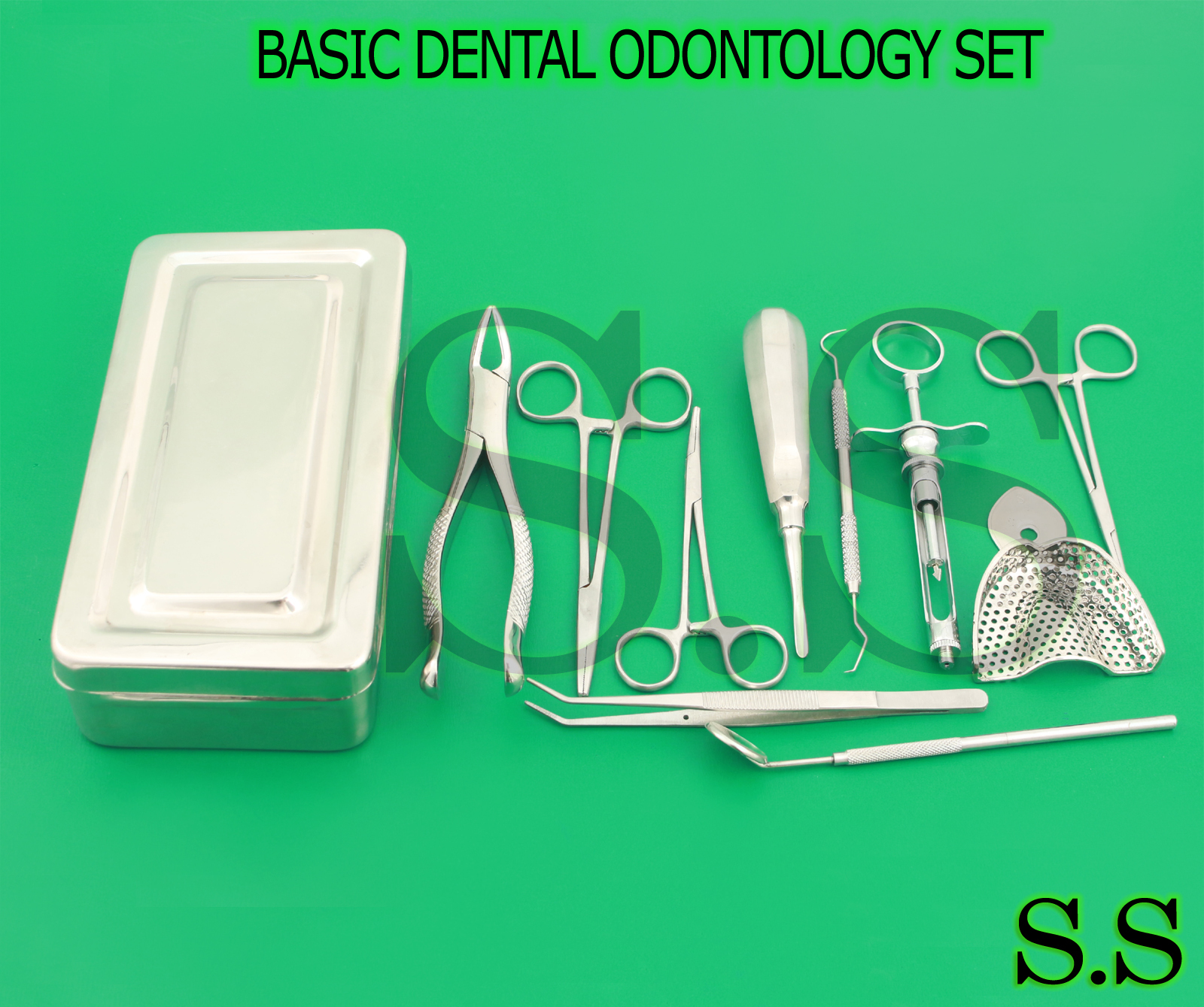 BASIC DENTAL ODONTOLOGY KIT OF 11 PCS + BOX DENTAL INSTRUMENTS