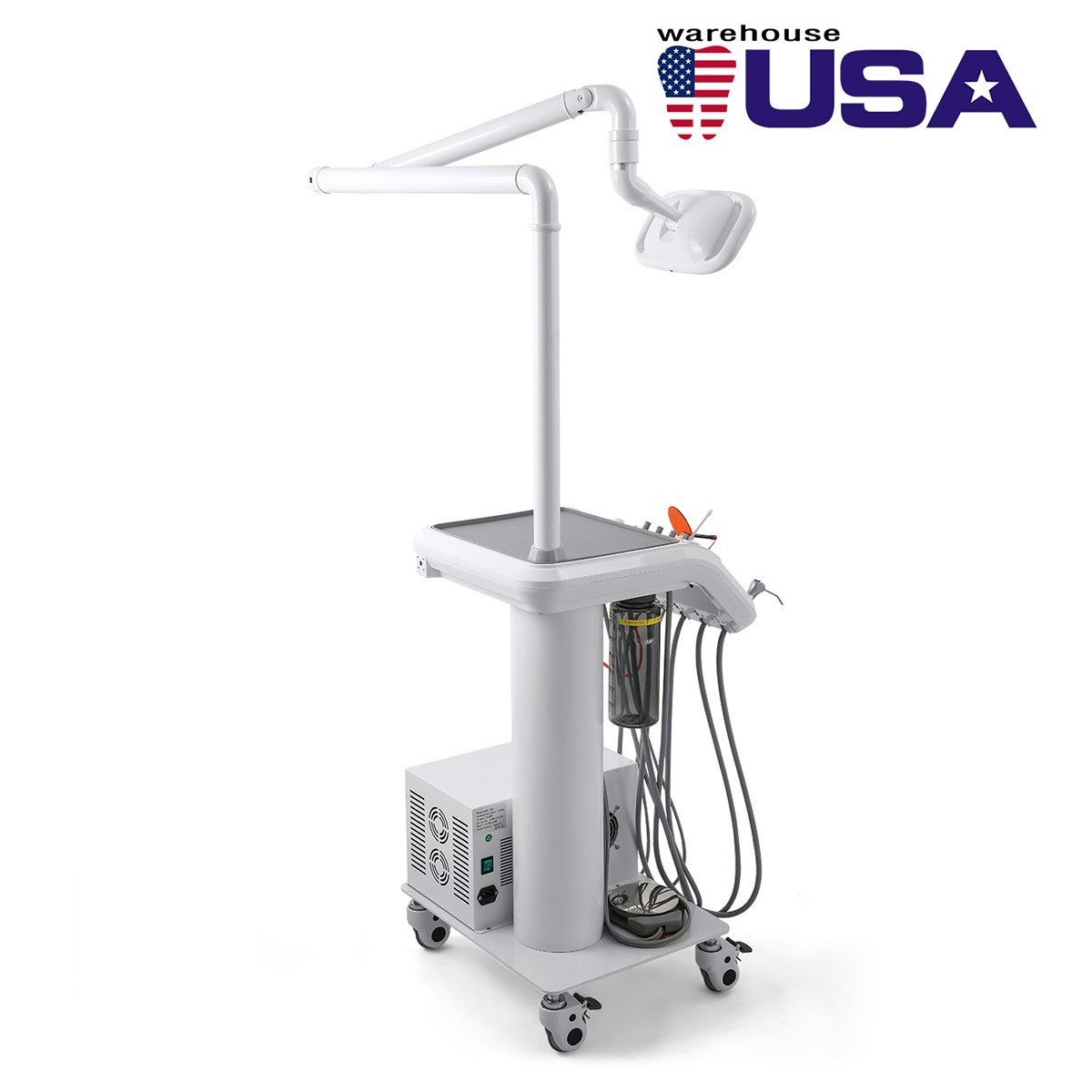 Portable Dental Mobile Delivery Unit System Air Compressor 4H/with Surgical Lamp