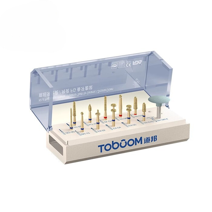 Dental car needle polishing set all ceramic porcelain FG1112D package