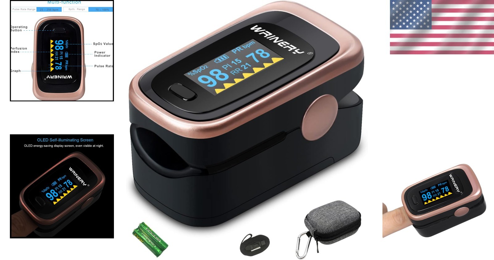 OLED Portable Oximetry with Batteries