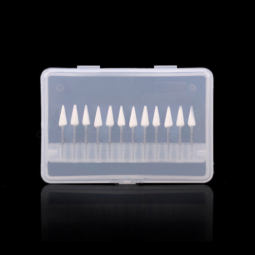 Dental White Polishing Stone Flame Cone Round/Ceramic Diamond Grinding Burr Bur