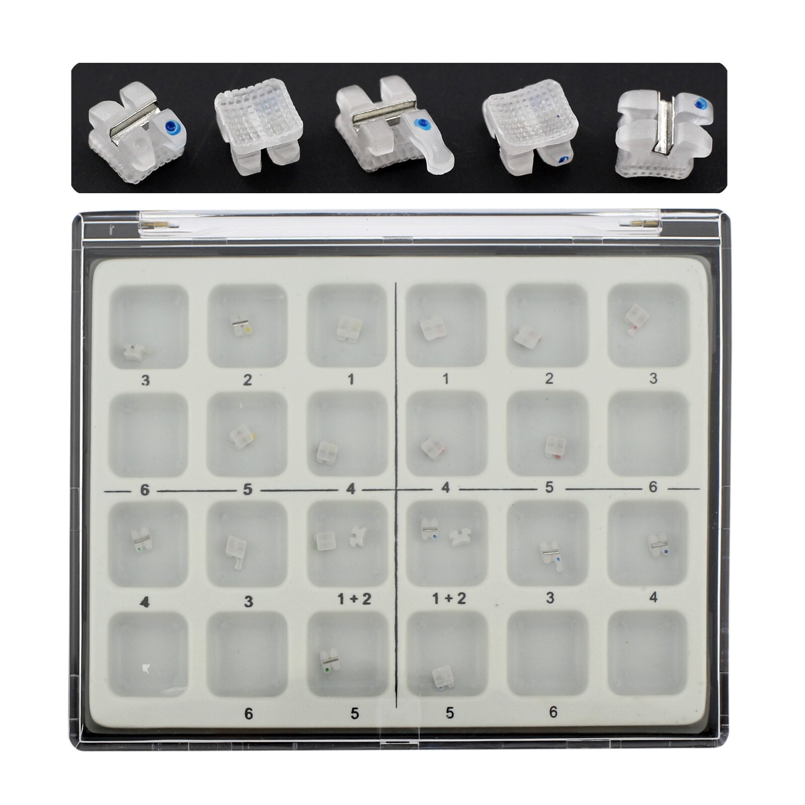 Orthodontic Ceramic Bracket Metal Slot Aesthetic Braces MBT 022 5-5 3M Clarity