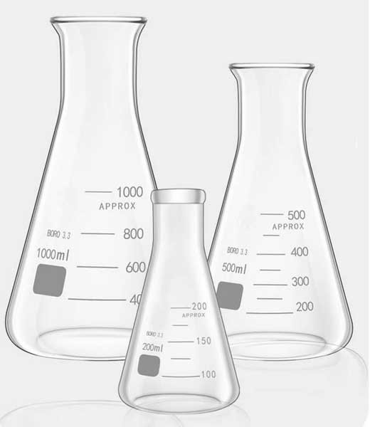 50ml – 2000ml Ordinary Erlenmeyer Flask with stopper Lab Glassware Supplies