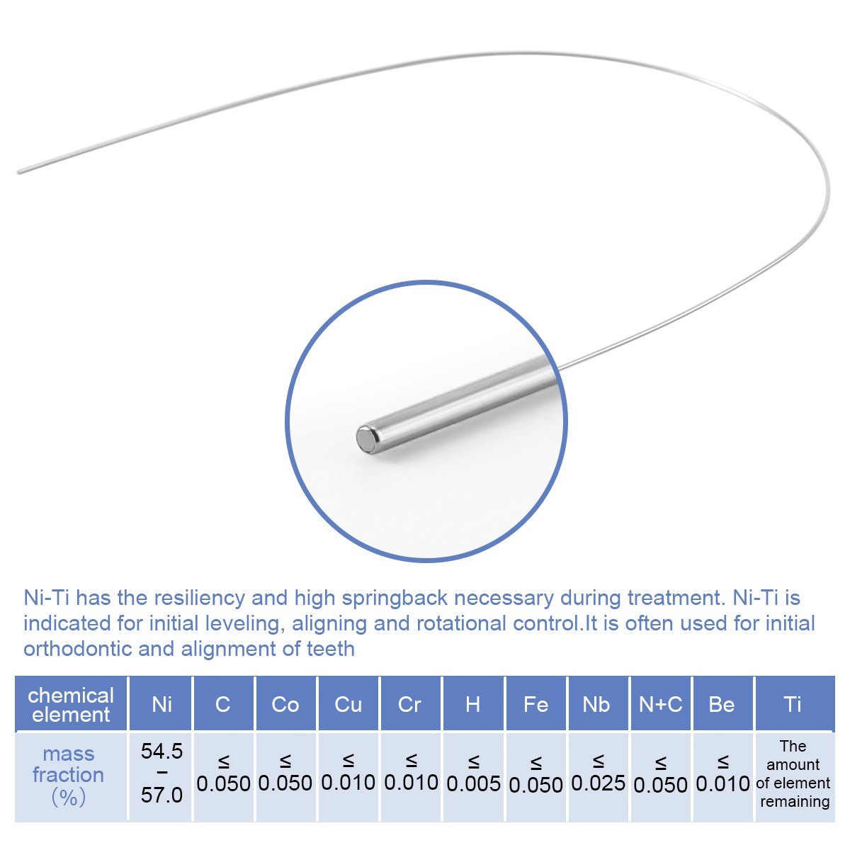 AZDENT Dental Orthodontic Round Arch Wire Oval Form Oval Round Stainless Steel