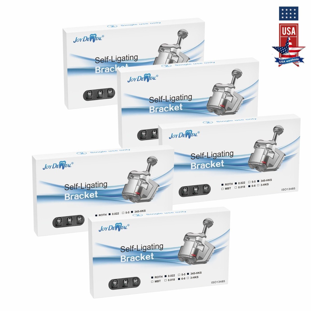 5X AZDENT Dental Ortho MIM Self Ligating Brackets Mini Roth.022 Hooks 345
