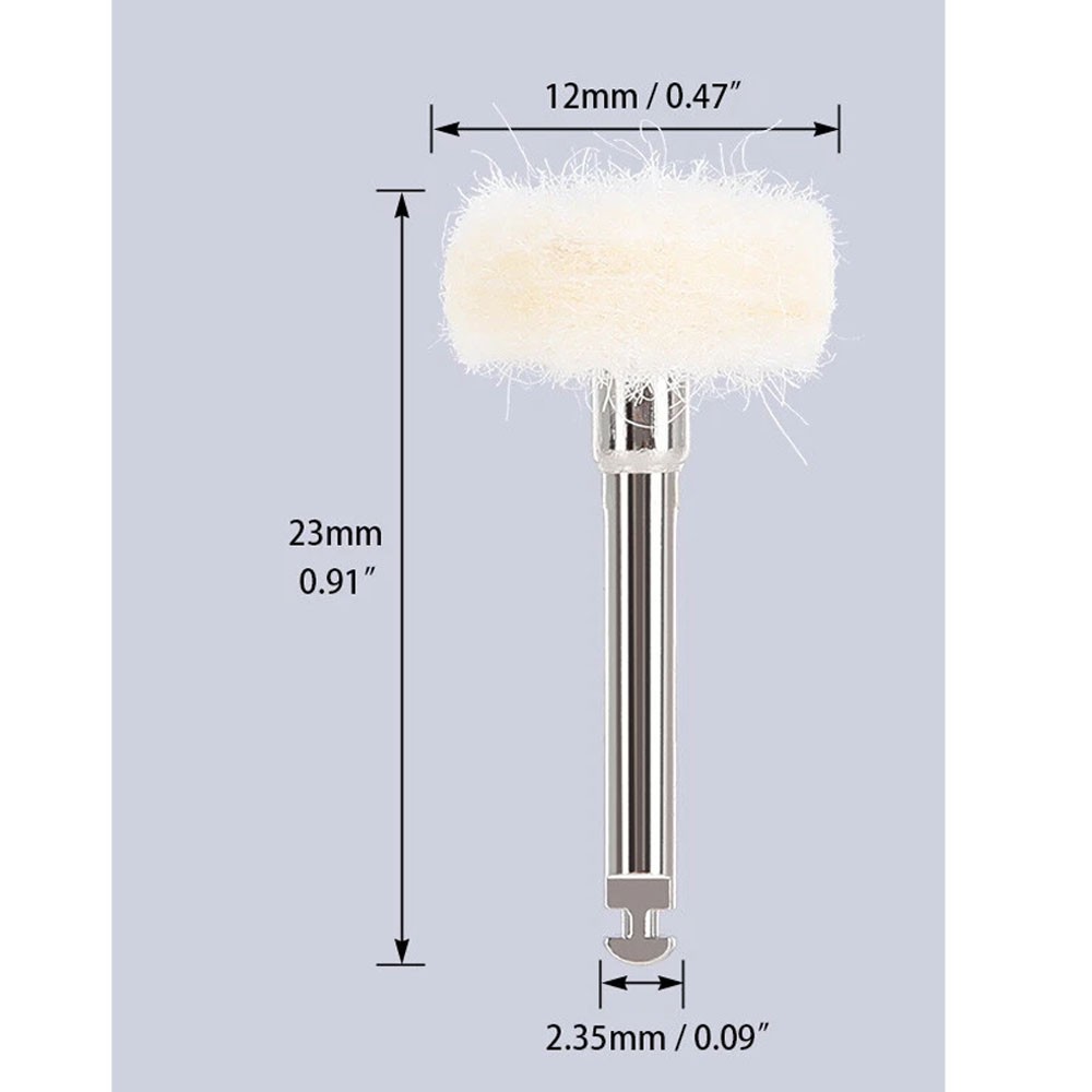 Dental Polishing Brush Wheel Goat Hair/Felt/Cotton – Contra Angle RA Latch Type