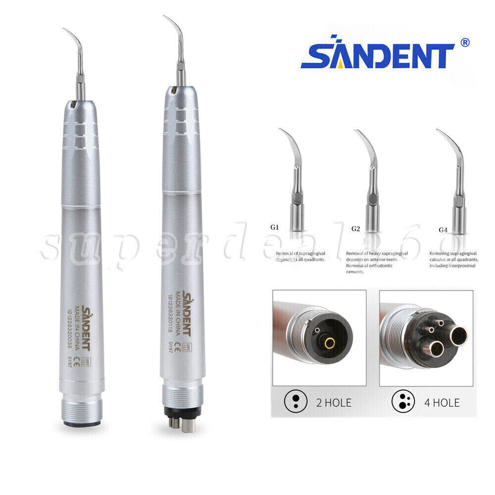 Dental Ultrasonic Air Perio Scaler Handpiece Hygienist 2&4 Hole G1 G2 G4 Tips de