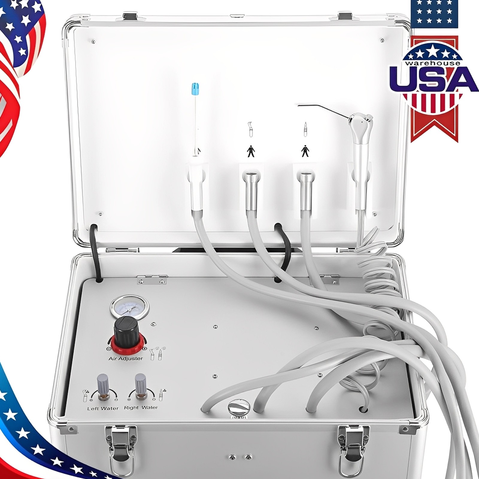 Portable Dental Turbine Unit with Air Compressor Suction Triplex Syringe BD-402B