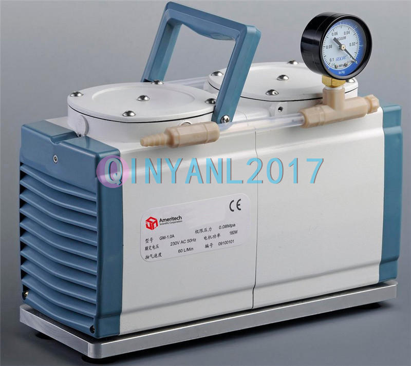 60L/min Oil Free Diaphragm Vacuum Pump Pressure Adjustable Double Pump Head one