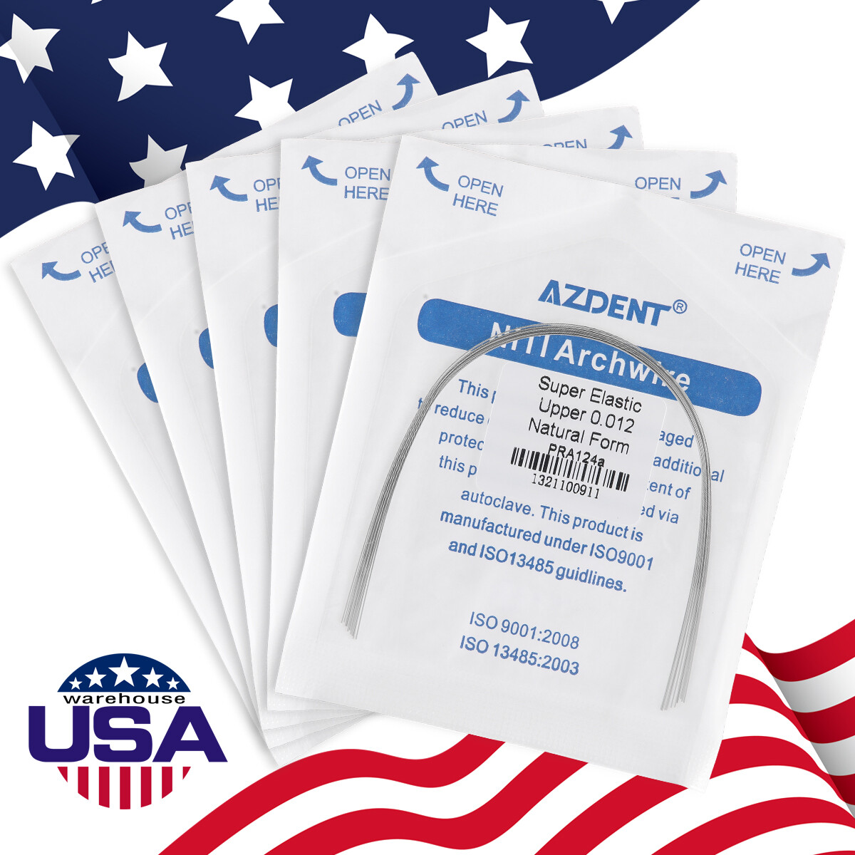 AZDENT Dental Orthodontic Super Elastic Round Niti Arch Wire Nature Form Wires