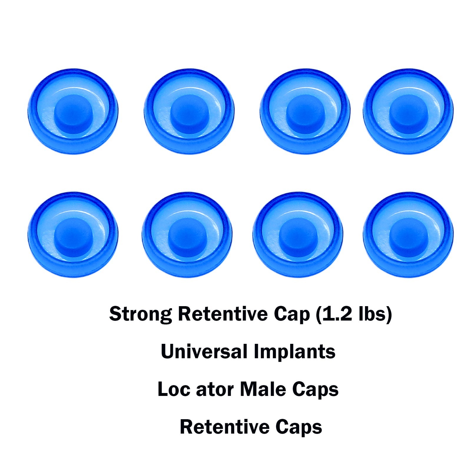 Dental Overdenture Implant Inserts Locator Abutments Retention Caps 8Pcs 1.2lbs
