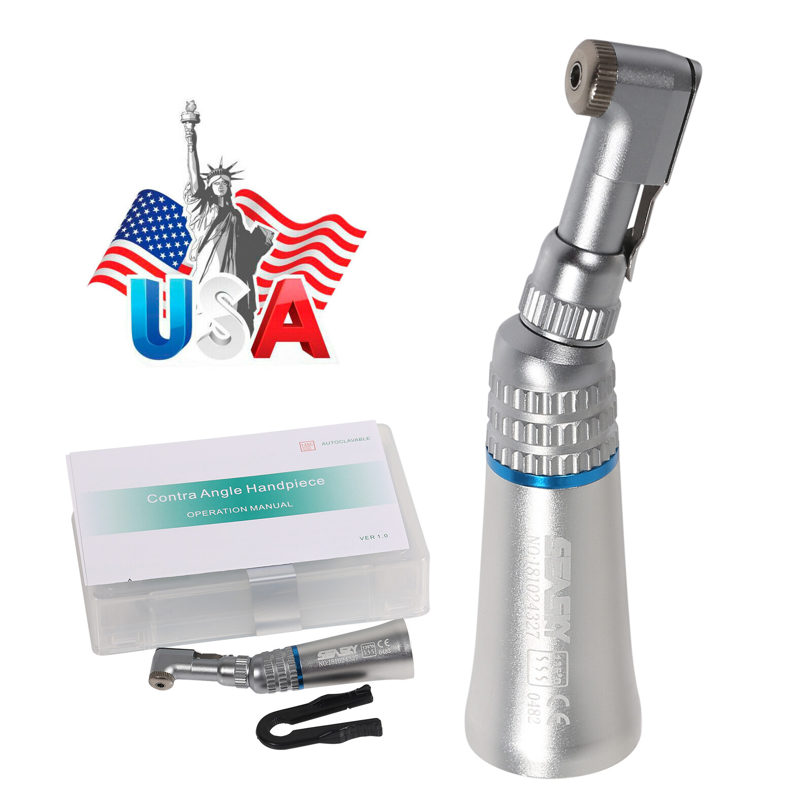 (Inner Water Spray) Contra Angle Handpiece Low Speed E-type Fit NSK OR Dental