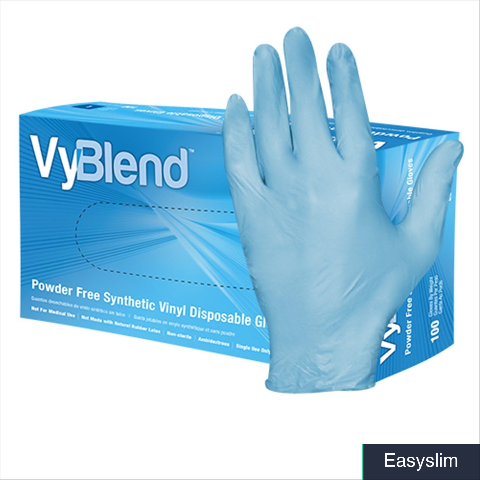 Powder Free Vinyl Disposable Gloves Large Blue 100 Gloves